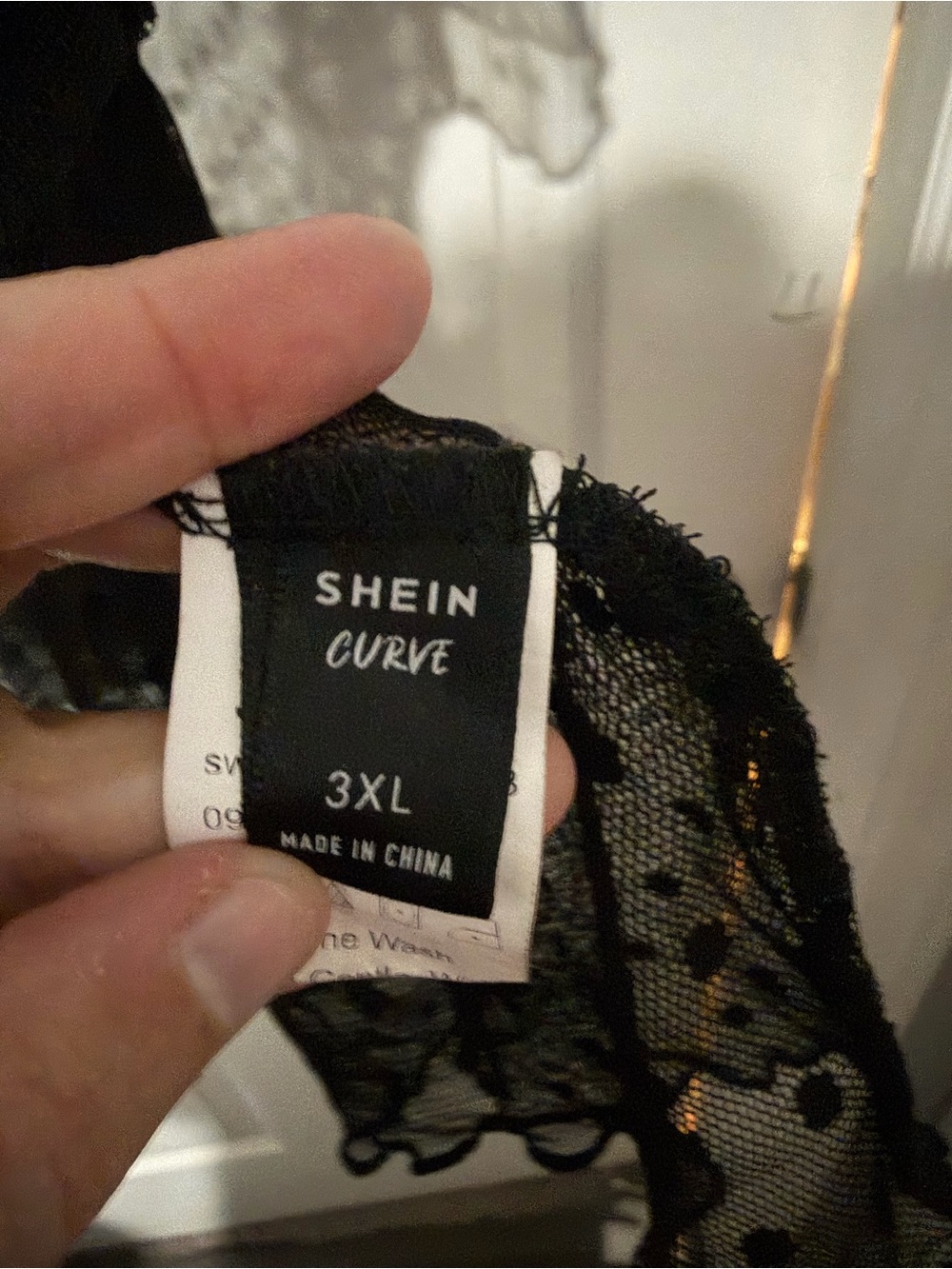 Black Polka Dot Mesh Ruffle Top - Picture 3 of 4